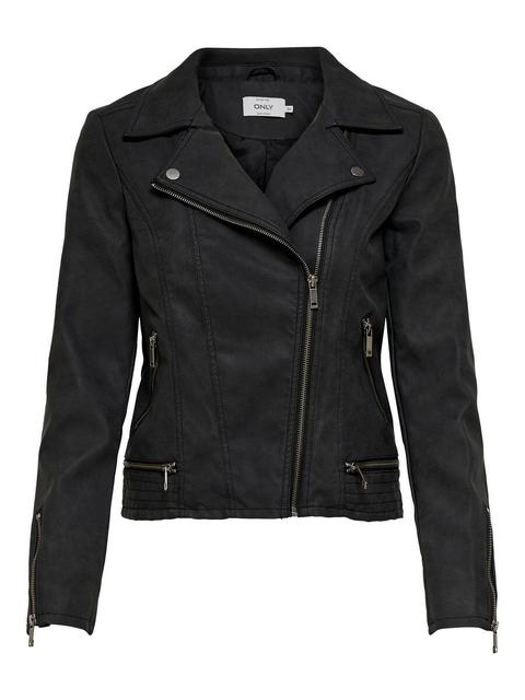 Only Biker Kunstlederjacke Damen Schwarz