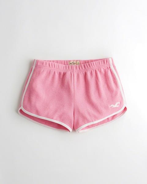 Curved Hem Waffle Shorts