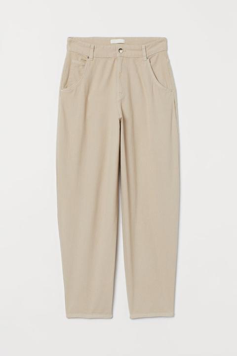 Pantalon 7/8 En Twill - Beige