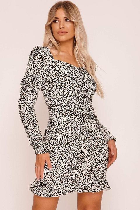 leopard milkmaid dress