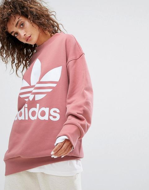 Sudadera Extragrande Rosa De Adidas Originals