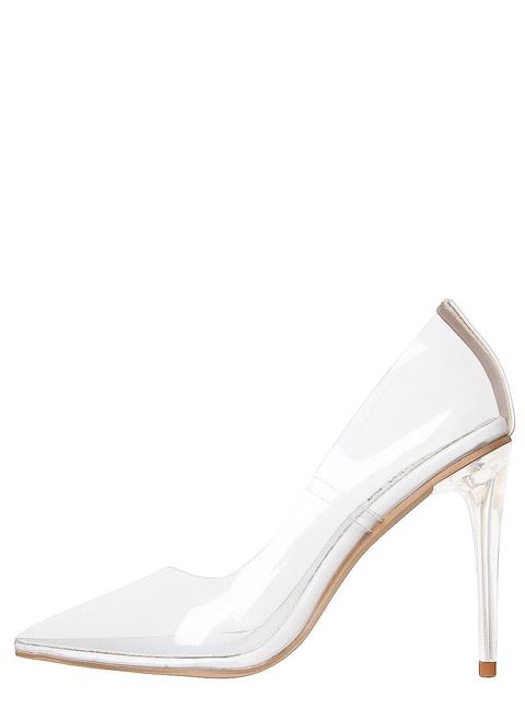 clear stiletto court shoes