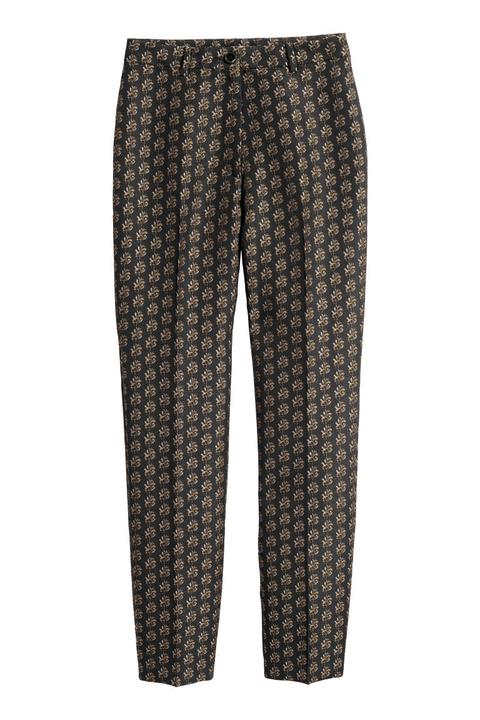 H & M - Pantalón Con Motivo Jacquard - Negro