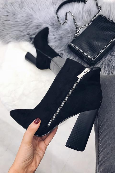 Tamara Chunky Heel Suede Ankle Boots