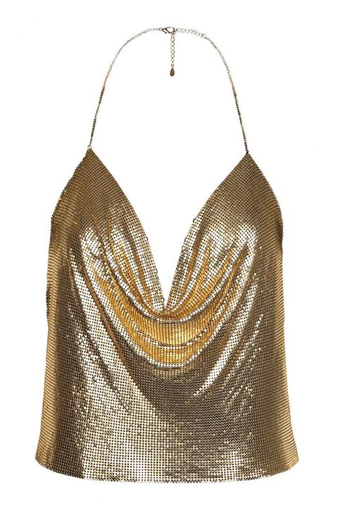 Top In Retina Metallizzata Oro
