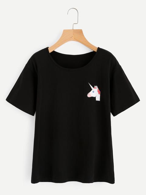 Camiseta Gráfica De Hombro Caído