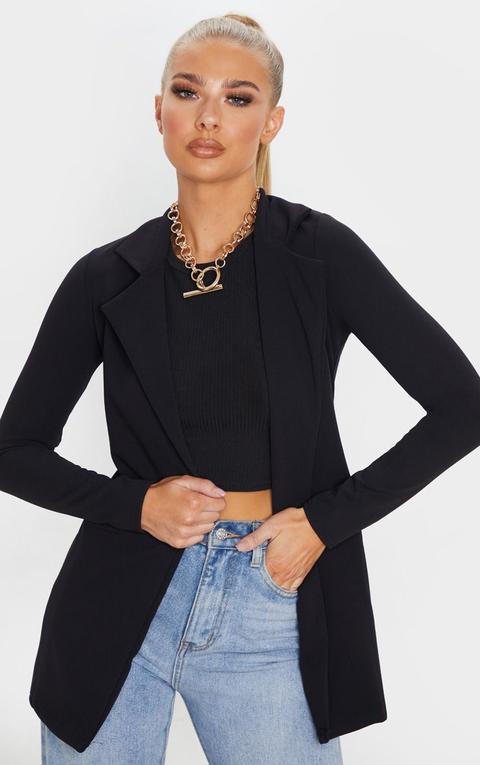 Black Longline Blazer