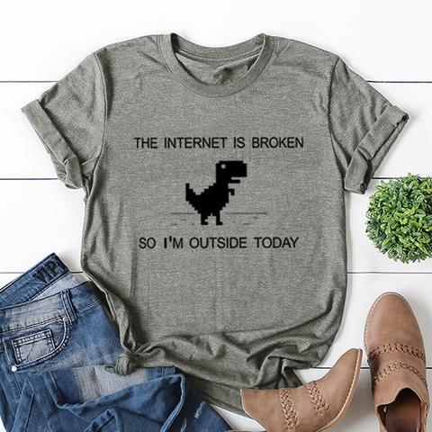 Camiseta Con Estampado De Letra Y Dinosaurio