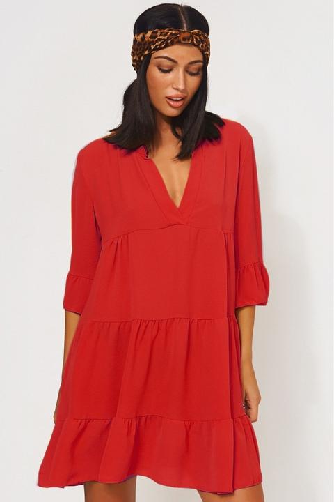 Gigi Red Smock Dress