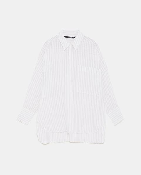 Striped Shirt With Sheer Detail