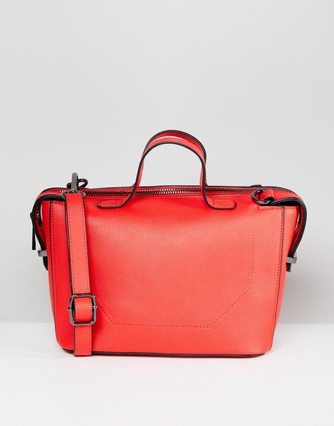 Asos Mini Tote Bag With Detachable Cross Body Strap - Red