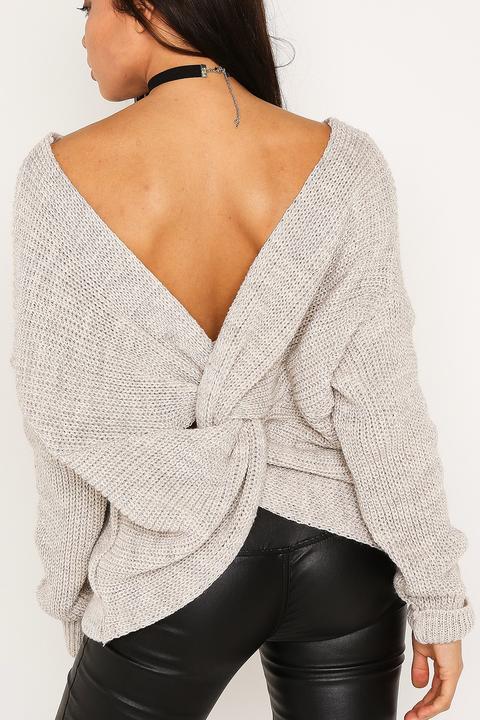 Grey Twist Reversible Jumper