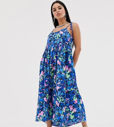 Collusion Petite - Vestito Grembiule Oversize A Canottiera - Multicolore