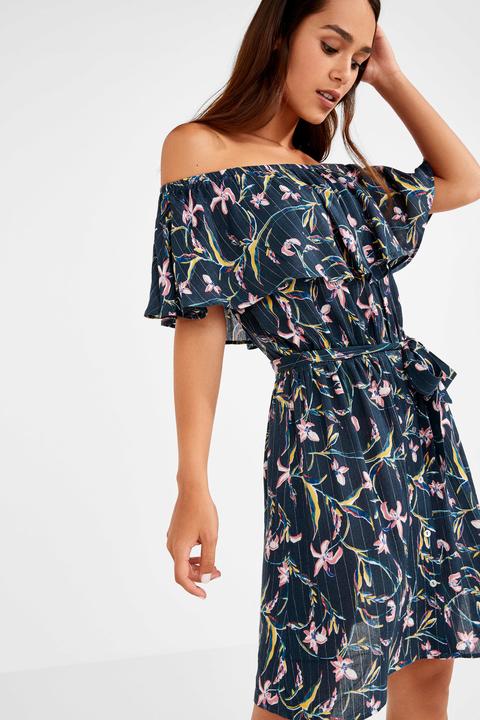 Off-the-shoulder Dress With Ruffles