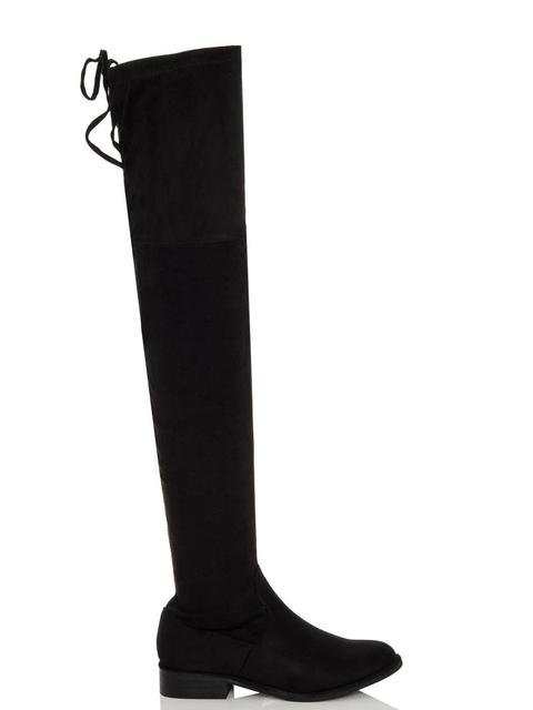 faux suede flat boots