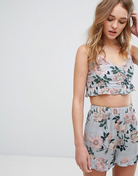 Top Corto De Tirantes Con Diseño Floral De Pull&bear