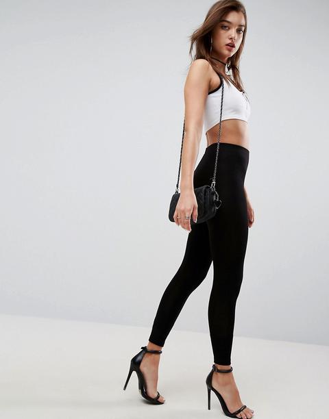 Asos - Leggings Neri Vita Alta Alla Caviglia - Nero