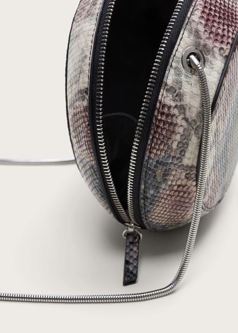 mango snakeskin effect bag