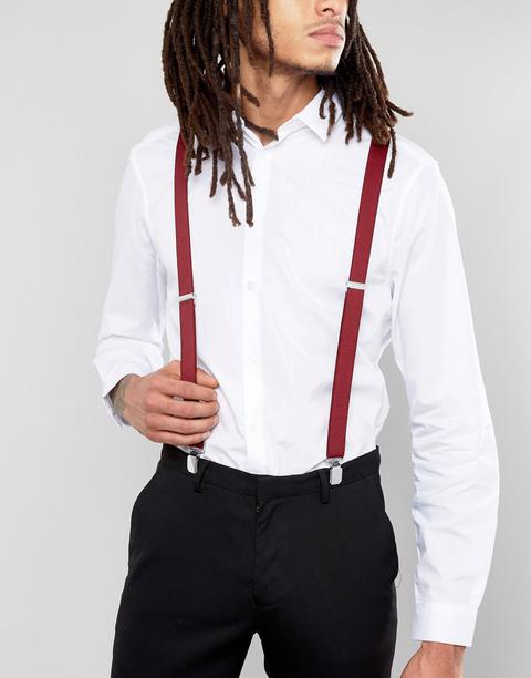 Asos Wedding - Bretelle Bordeaux - Rosso