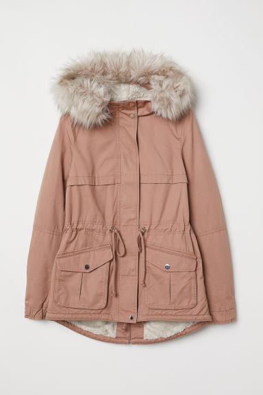 H & M - Parka Con Forro De Peluche - Rosa