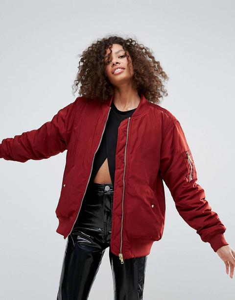 Monki - Bomber Oversize - Rosso