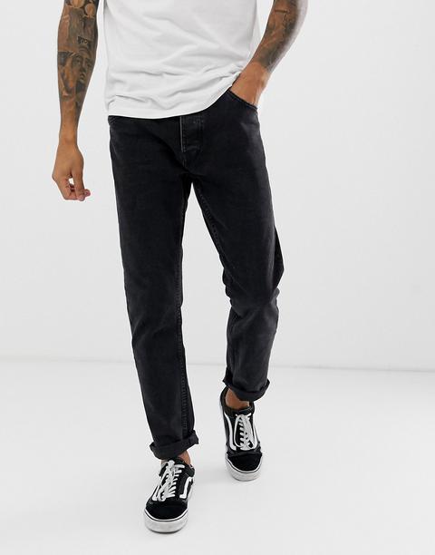 Bershka Slim Fit Jeans In Washed Black