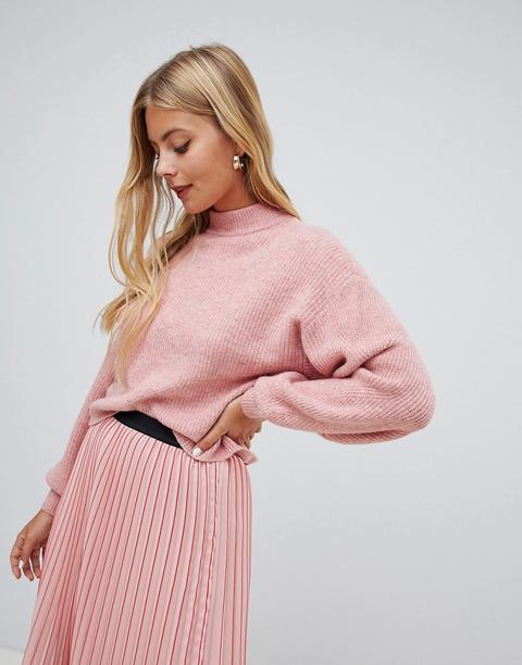 Miss Selfridge - Maglione Rosa Con Maniche A Palloncino - Rosa