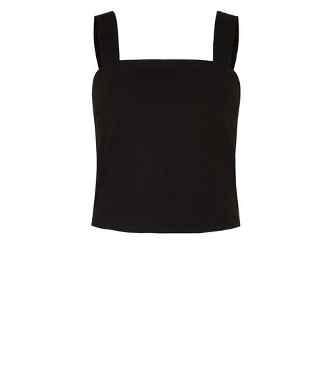 Girls Black Square Neck Vest New Look