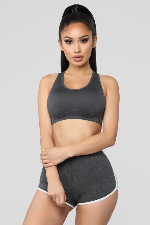 Jaida Performance Sports Bra - Charcoal