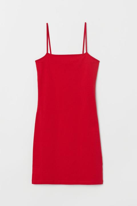 H & M - Abito Aderente - Rosso