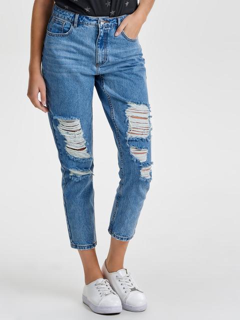 Kelly Mom Destroy Straight Fit Jeans