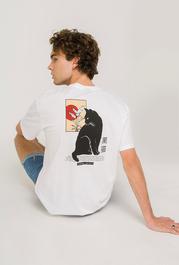 Camiseta "black Cat" Blanca