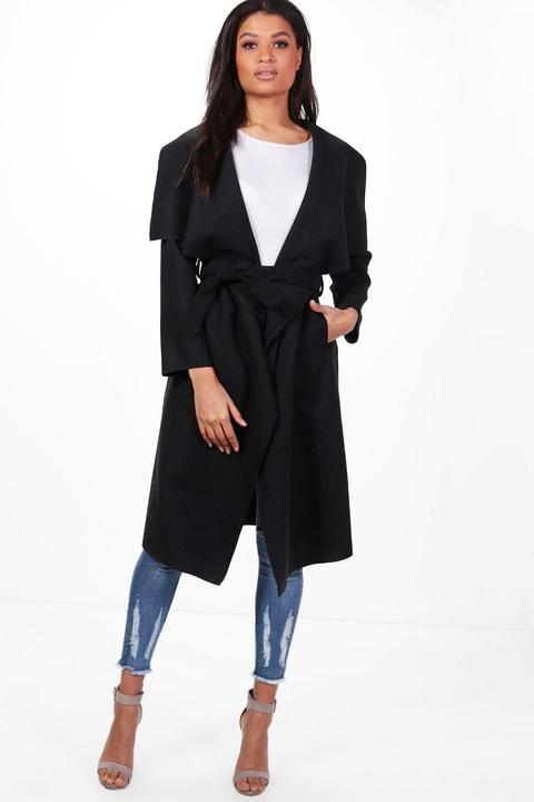 long black waterfall coat