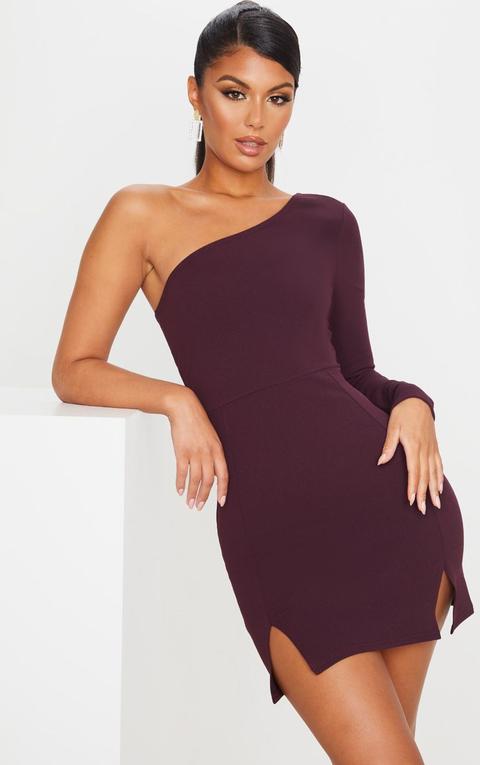 plum one shoulder dress