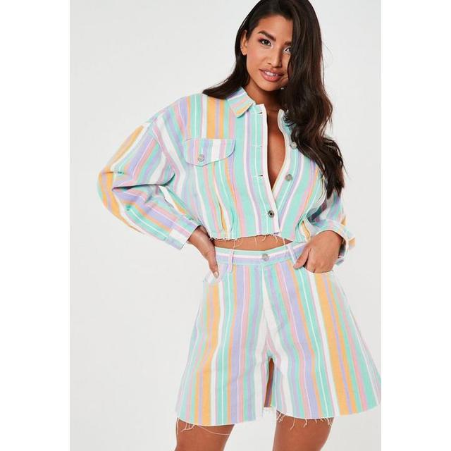 Green Co Ord Pastel Stripe Denim 