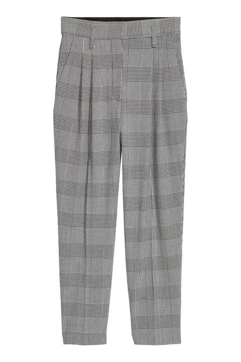 H & M - Patterned Trousers - Black