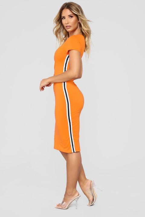 Go Get It Girl Midi Dress - Orange