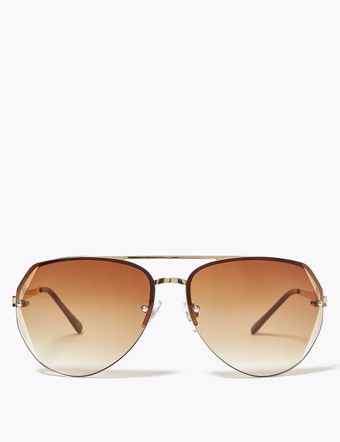 Rimless Aviator Sunglasses