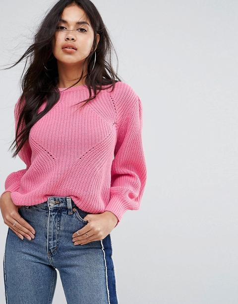 Missguided - Maglione Con Maniche A Palloncino - Rosa