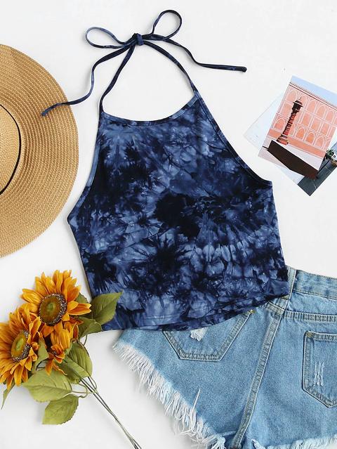 Top Halter Stampa Tie Dye