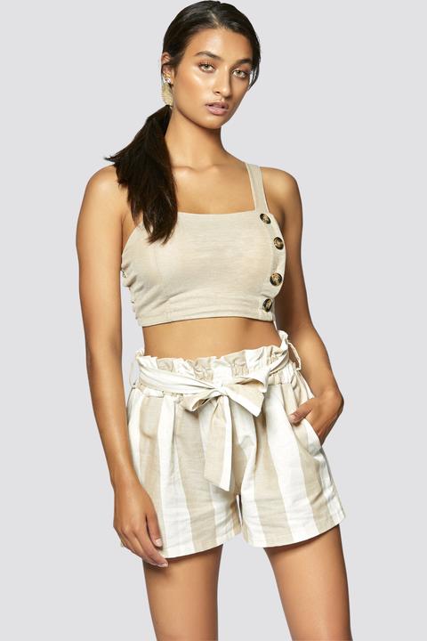 Gestreifte Shorts Mit Bindegurt