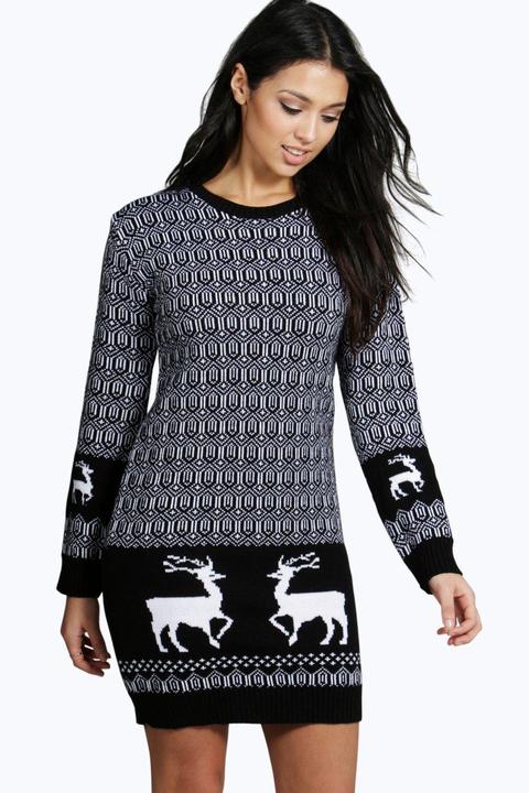 Emma Reindeer Christmas Jumper Dress