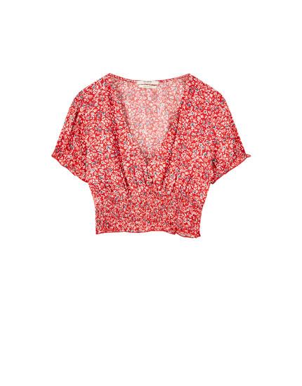 Blusa Estampada Goma Canilla