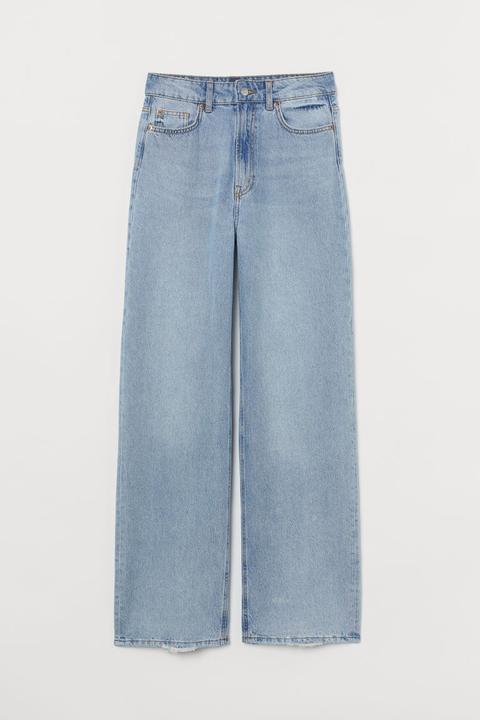 Wide High Jeans - Bleu