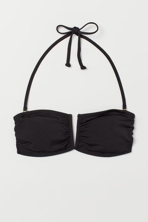 Top De Bikini Bandeau - Negro