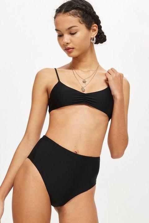 Womens High Waisted Bikini Bottoms - Black, Black