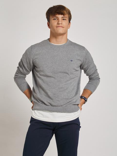 Jersey Clasico Cuello Caja Gris Claro