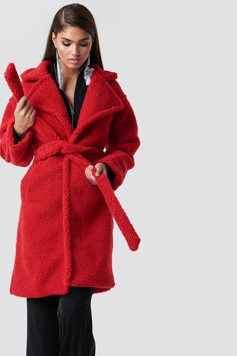 teddy coat red