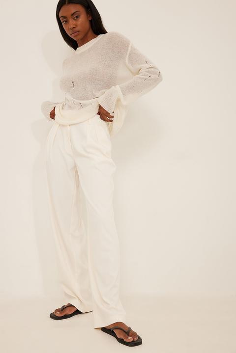 Na-kd Classic Soft High Waist Suit Pants - White