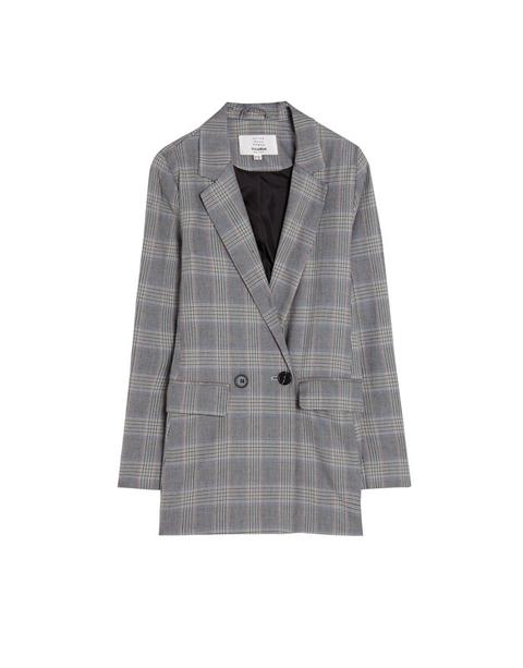 Blazer De Cuadros Con Botones